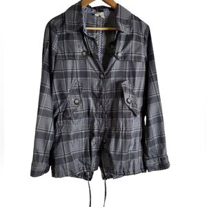 We The Free Charcoal Plaid Utility Jacket